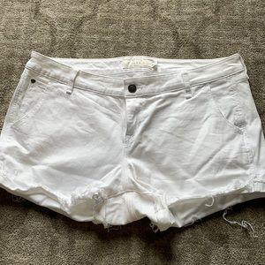 Torrid white distressed jean short